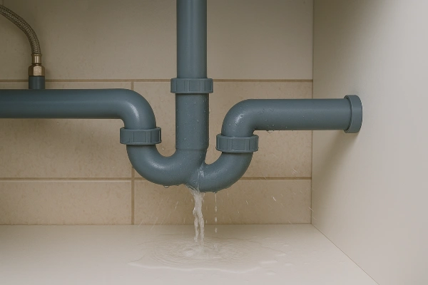 water leaking from PVC pipes